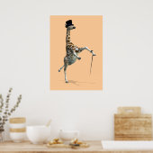 Tik dansende Giraffe Poster (Keuken)