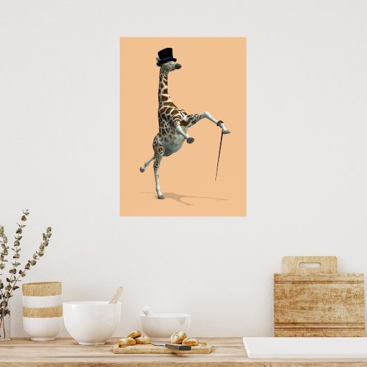 Tik dansende Giraffe Poster (Keuken)