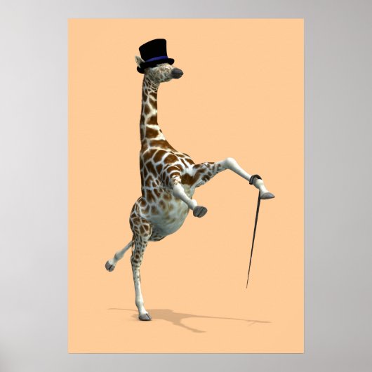Tik dansende Giraffe Poster (Voorkant)