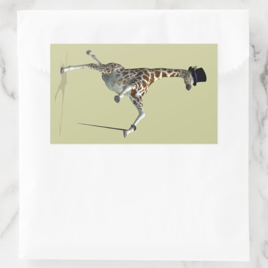 Tik dansende Giraffe Rechthoekige Sticker (Tas)