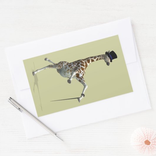 Tik dansende Giraffe Rechthoekige Sticker (Envelop)