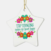 Tik dansende hartslag Happy Keramisch Ornament (Links)