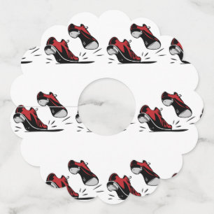 Tik dansende schoenen wijnglaslabel