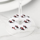 Tik dansende schoenen wijnglaslabel (Dichtbij)