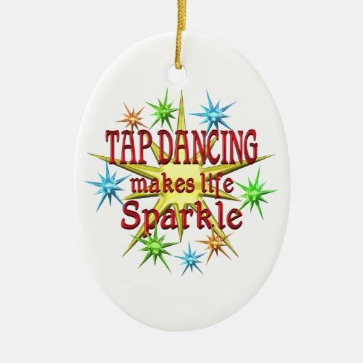 Tik dansende spaarkjes keramisch ornament (Voorkant)