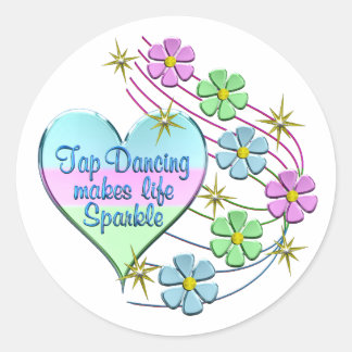 Tik dansende spaarkjes ronde sticker
