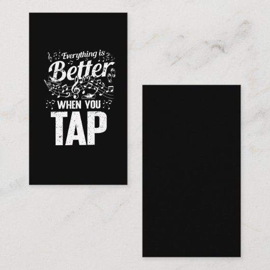 Tik danser Musical Notes Step Dance Teacher Visitekaartje (Voorkant / Achterkant)