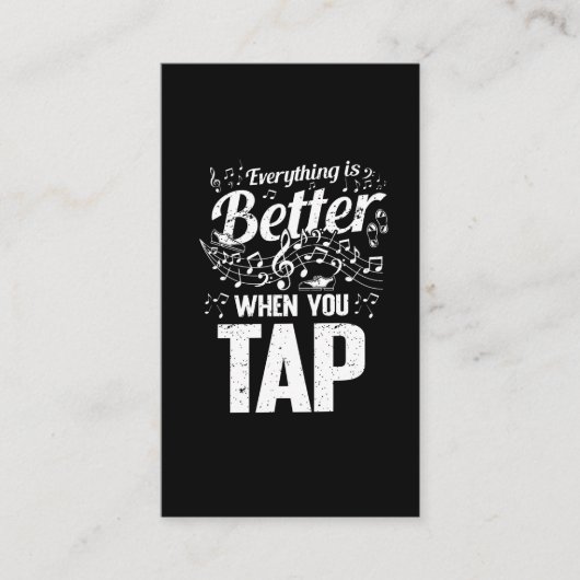 Tik danser Musical Notes Step Dance Teacher Visitekaartje (Voorkant)