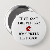 Tik de draak ronde button 4,0 cm (Voorkant /achterkant)