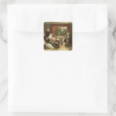 Tik de Slipper bij de buurvrouw Flamborough.. Vierkante Sticker (Tas)