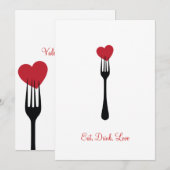 Tik een vork in mijn Valentijn uitnodiging (Voorkant / Achterkant)