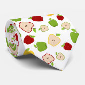 tik fruitpatroon van schattige appels stropdas (Opgerold)