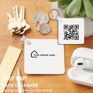 TIK GEWOON QR Code Visitekaartje REALTOR AGENT Sleutelhanger