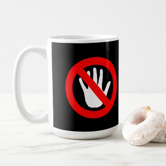 Tik het teken niet aan koffiemok (Met donut)