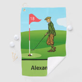 Tik in door Male Golfer op 18th Hole Golfhanddoek (Insitu)