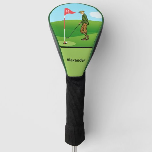 Tik in door Male Golfer op 18th Hole Golfheadcover (Voorkant)