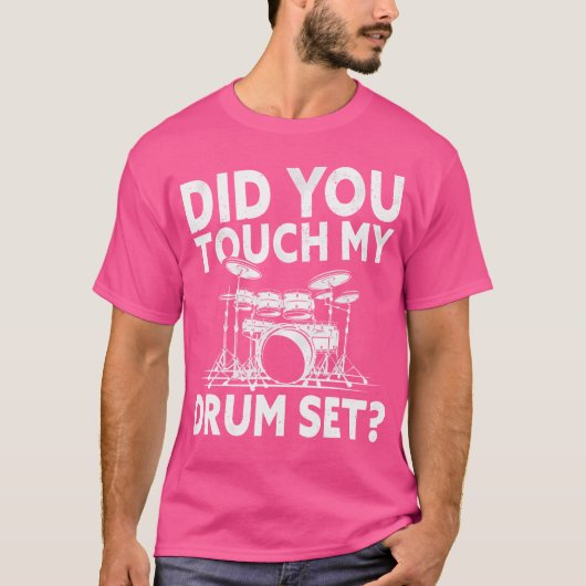 Tik je op de drummeldrumhuls van mijn drumstel t-shirt (Voorkant)