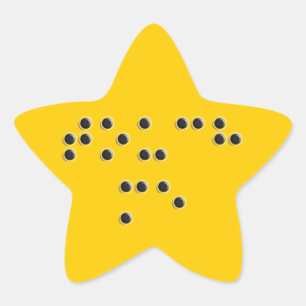 Tik me aan (braille) Star Sticker