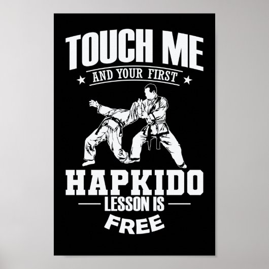 Tik me aan en je eerste hapkido-les is gratis poster (Voorkant)