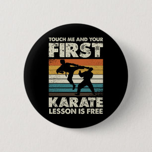 Tik me aan en je eerste Karate Lesson is gratis Ronde Button 5,7 Cm