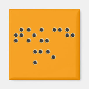 Tik me (braille) vierkant magneet aan