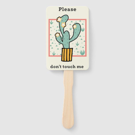 Tik niet op Cactus Handwaaier (Voorkant)