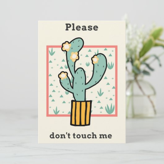 Tik niet op Cactus Save The Date (Staand voorkant)