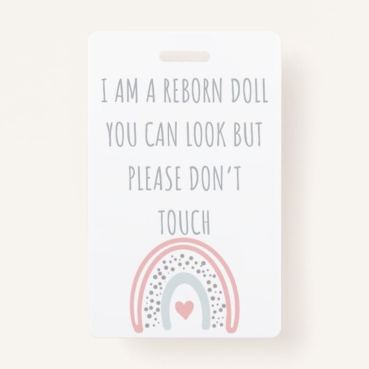 Tik niet op het Label van de ongeboren Doll Car Se Badge (Voorkant)