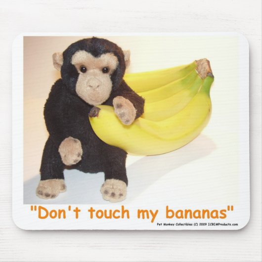 Tik niet op Mijn banaan Pet Monkey Mouse Mat Muismat (Voorkant)
