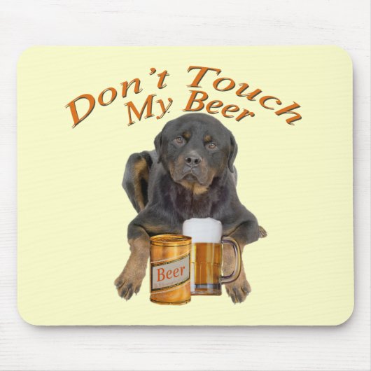Tik niet op Mijn bier Rottweiler Mousepad Muismat (Voorkant)