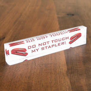 Tik niet op mijn tas naambordje