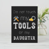 Tik niet op Mijn tools of mijn dochtertje Funny Me Kaart (Staand voorkant)