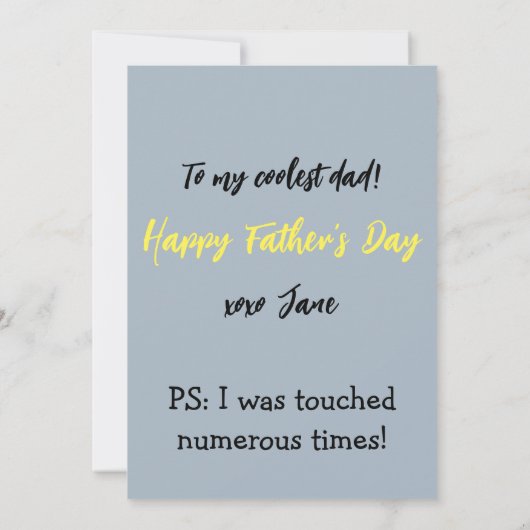 Tik niet op Mijn tools of mijn dochtertje Funny Me Kaart (Achterkant)