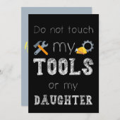 Tik niet op Mijn tools of mijn dochtertje Funny Me Kaart (Voorkant / Achterkant)