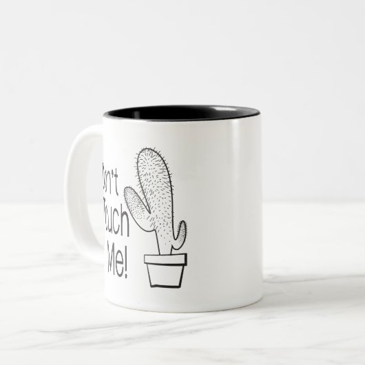 Tik niet op Versie 1 Tweekleurige Koffiemok (Voorkant links)