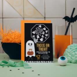 Tik of behandel schattig kind halloween aangepaste kaart