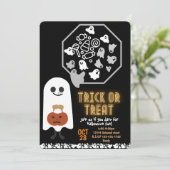 Tik of behandel schattig kind halloween aangepaste kaart (Staand voorkant)