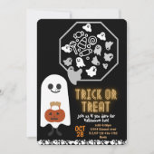 Tik of behandel schattig kind halloween aangepaste kaart (Voorkant)