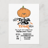 Tik of behandel schattige pompoen aangepaste uitno briefkaart (Voorkant)