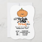 Tik of behandel schattige pompoen aangepaste uitno kaart (Voorkant)