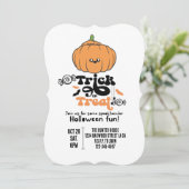 Tik of behandel schattige pompoen aangepaste uitno kaart (Staand voorkant)