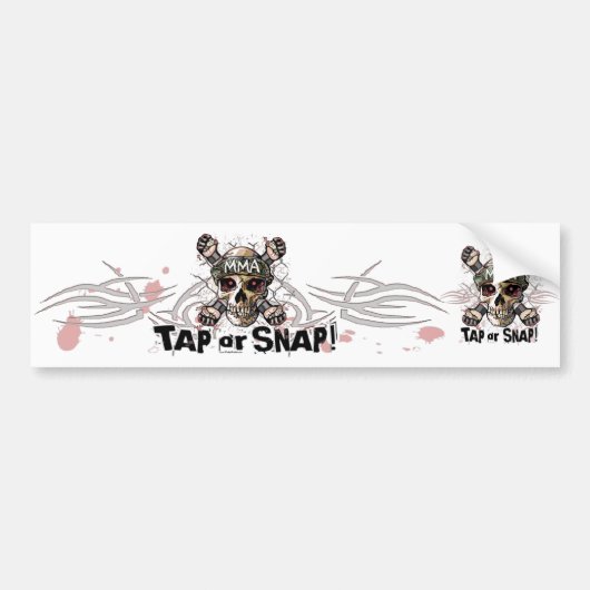 Tik of Magnetisch MMA schedel Bumpersticker (Voorkant)