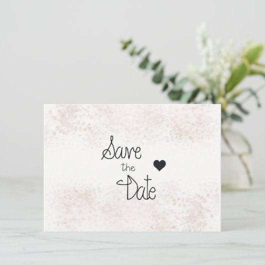 Tik op Blush minimalist Save the Date (Staand voorkant)