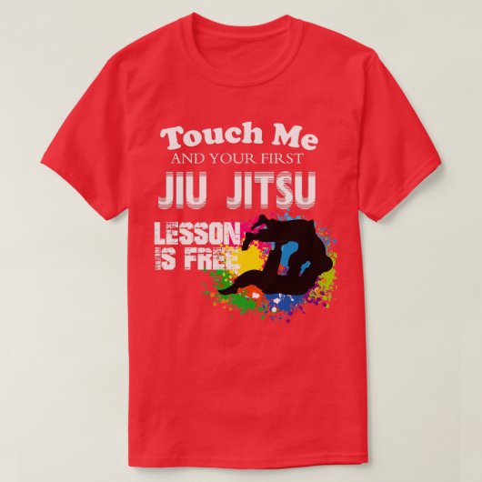 Tik op de eerste jiu jitsu lesson is gratis t-shirt (Design voorkant)