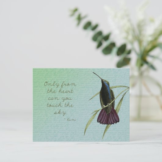 Tik op de hemel Hummingbird Briefkaart (Staand voorkant)