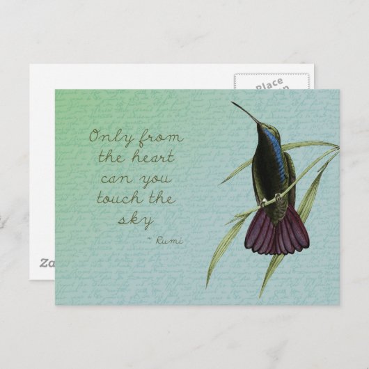 Tik op de hemel Hummingbird Briefkaart (Voorkant / Achterkant)