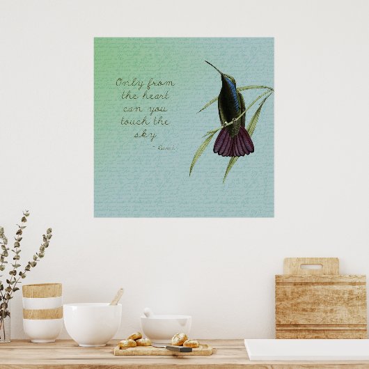 Tik op de hemel Hummingbird Poster (Keuken)