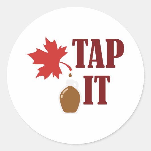 Tik op de Maple Syrup Ronde Sticker (Voorkant)