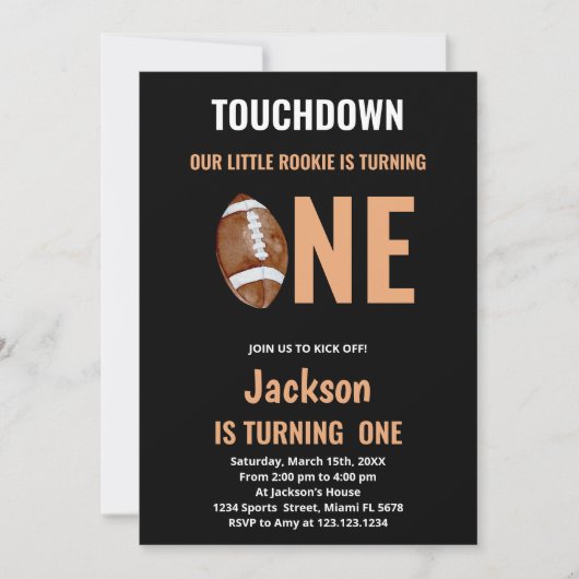 Tik op Eén Football op zaterdag uitnodigingen (Voorkant)