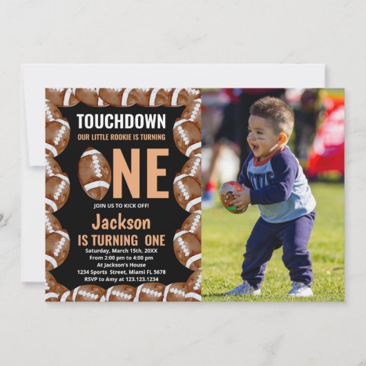 Tik op een zwarte Football zaterdag met foto Kaart (Voorkant)